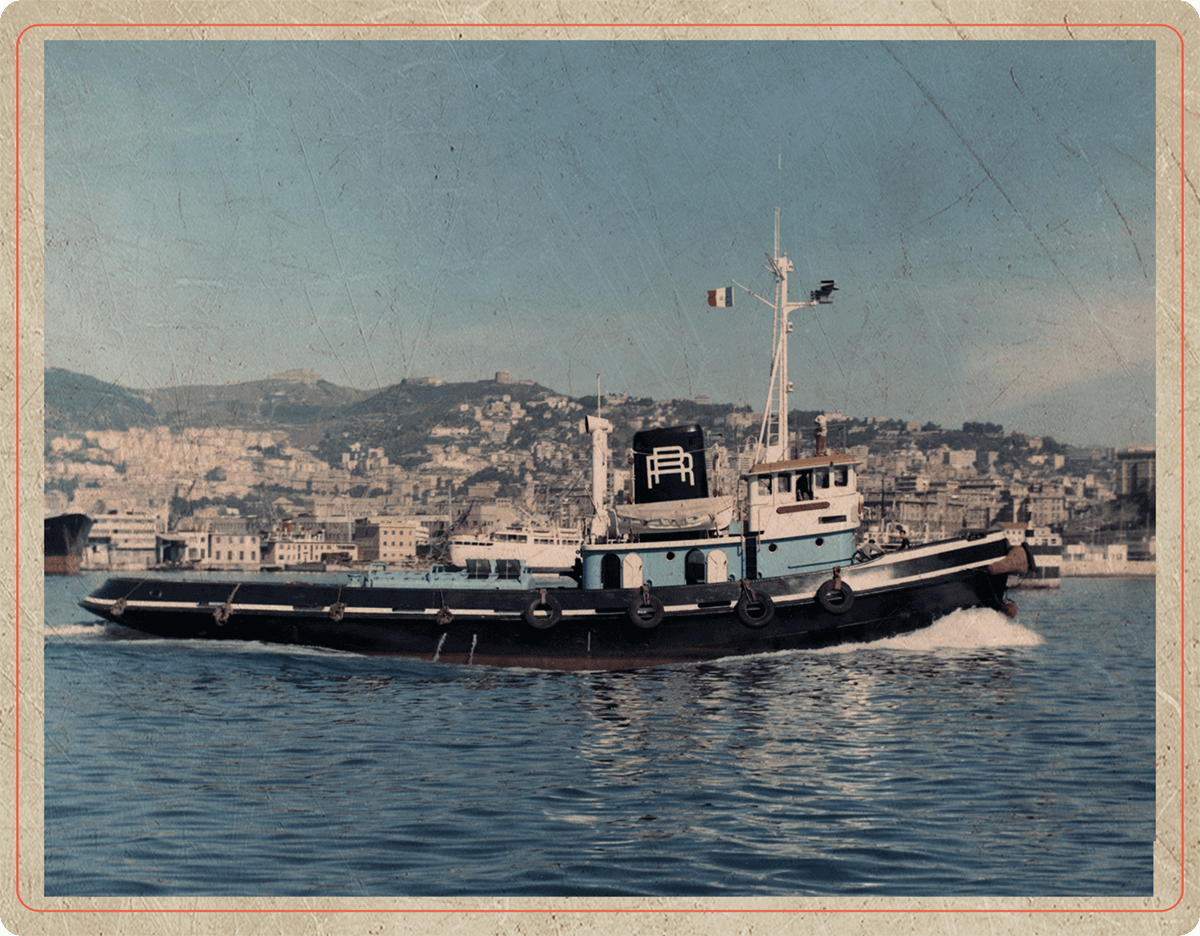 The tugboat Casteldoria, built in 1961 in Savona.